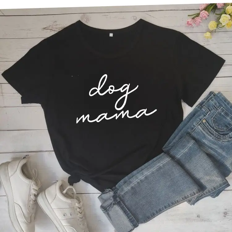 Pink Dog Mama T-Shirt Short Sleeve Casual Wear
