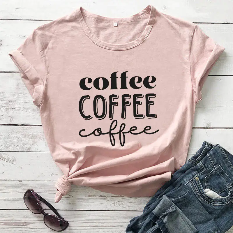 Coffee Coffee Coffee Pink T-Shirt Short Sleeve - Image 8