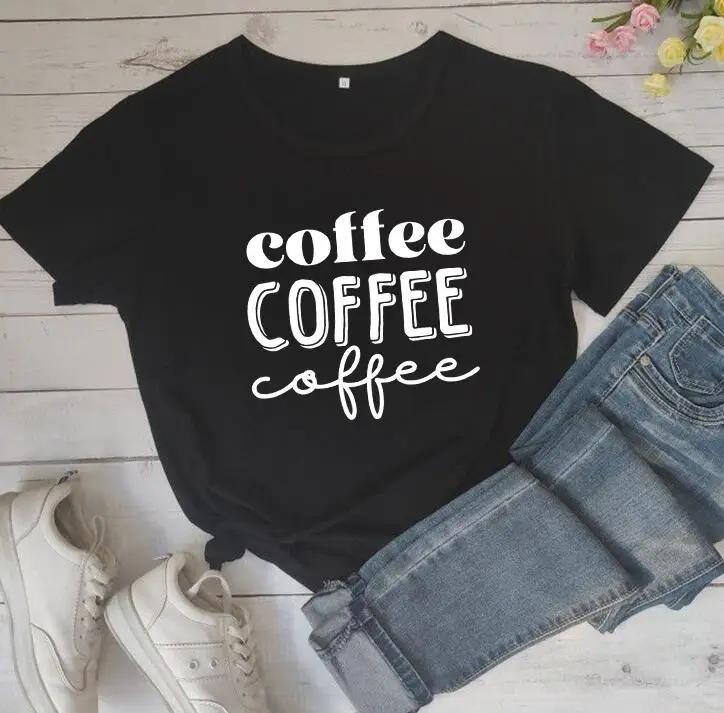 Coffee Coffee Coffee Pink T-Shirt Short Sleeve - Image 2