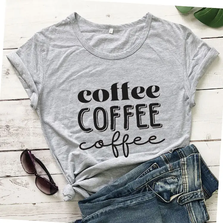 Coffee Coffee Coffee Pink T-Shirt Short Sleeve - Image 3