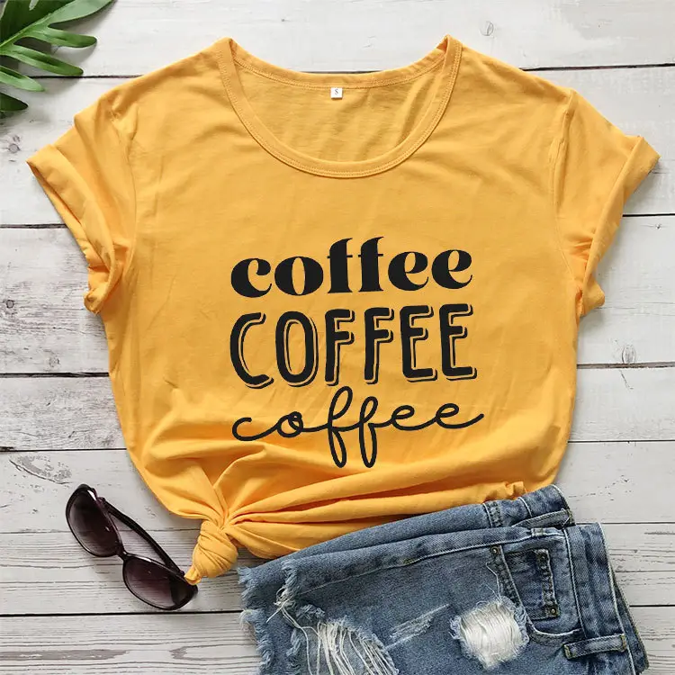 Coffee Coffee Coffee Pink T-Shirt Short Sleeve - Image 5
