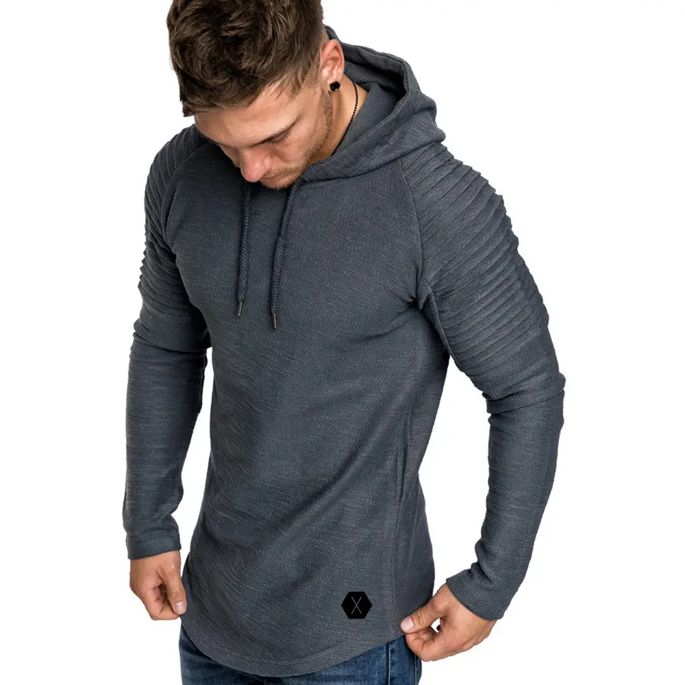 Men's Tan Hooded Long Sleeve T-Shirt with Raglan Sleeve - Image 8