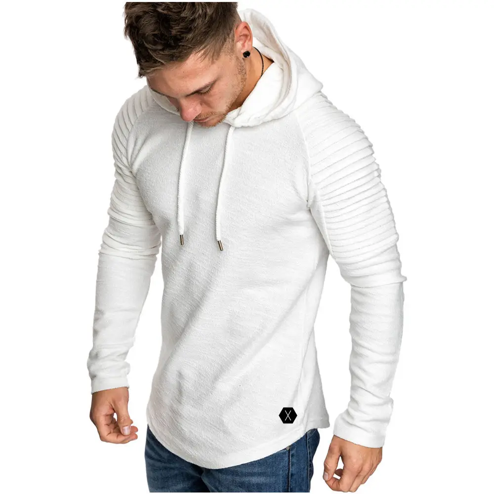 Men's Tan Hooded Long Sleeve T-Shirt with Raglan Sleeve - Image 9