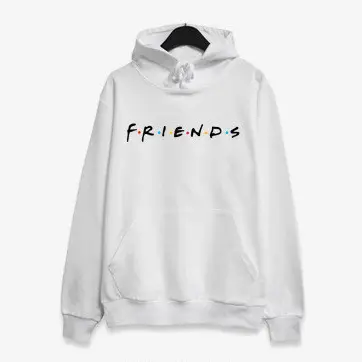 Friends Printed Long Sleeve Hooded Sweatshirt Grey