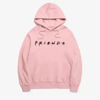 Friends Printed Long Sleeve Hooded Sweatshirt Grey