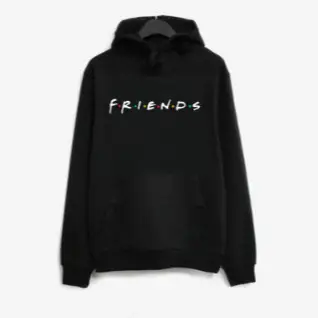 Friends Printed Long Sleeve Hooded Sweatshirt Grey