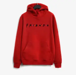 Friends Printed Long Sleeve Hooded Sweatshirt Grey