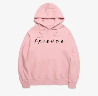Friends Printed Long Sleeve Hooded Sweatshirt Grey