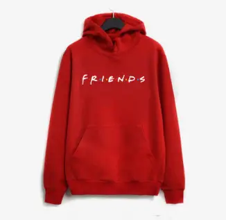 Friends Printed Long Sleeve Hooded Sweatshirt Grey