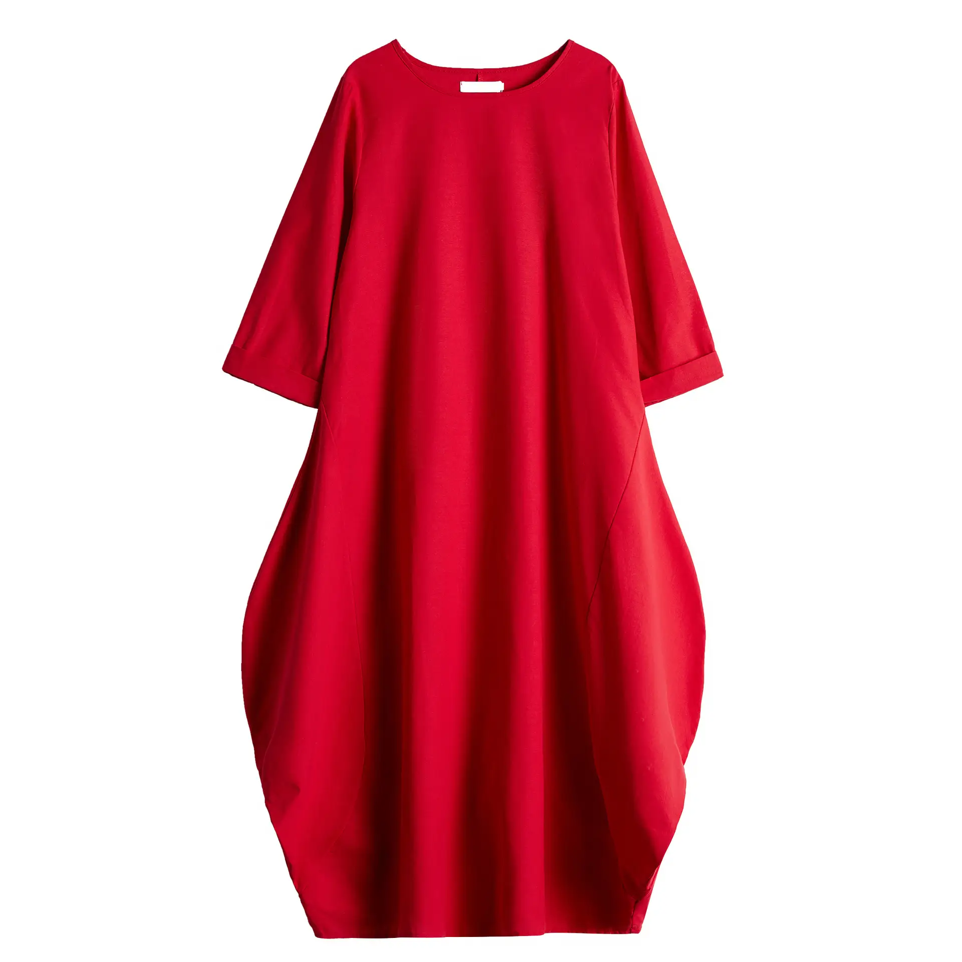 Plus Size Cotton Linen Long Dress Green Blue - Image 10
