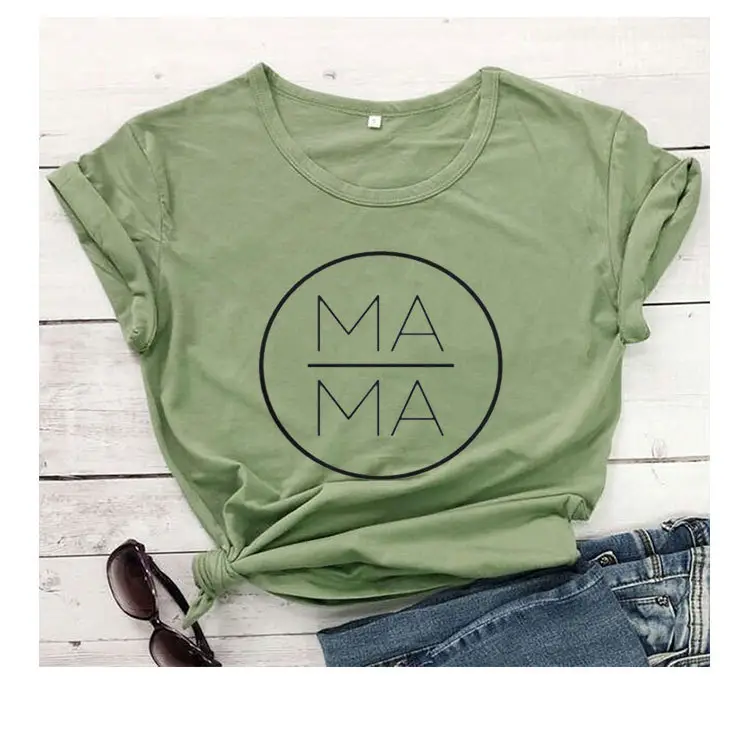 Mama Circle Graphic T-Shirt Grey Short Sleeve - Image 4