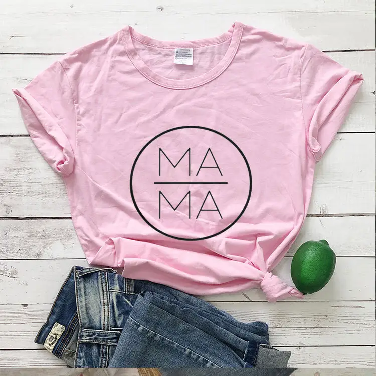 Mama Circle Graphic T-Shirt Grey Short Sleeve - Image 6