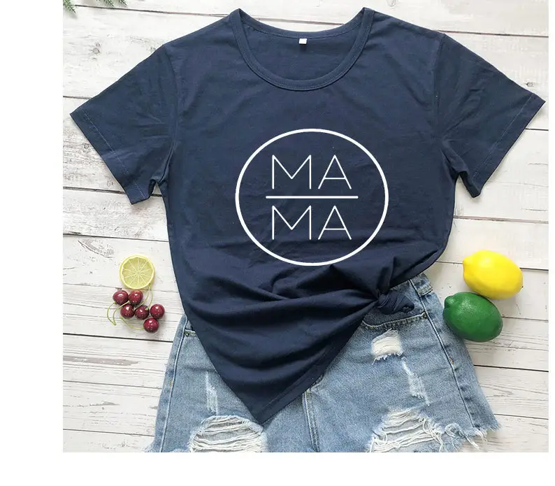 Mama Circle Graphic T-Shirt Grey Short Sleeve - Image 9