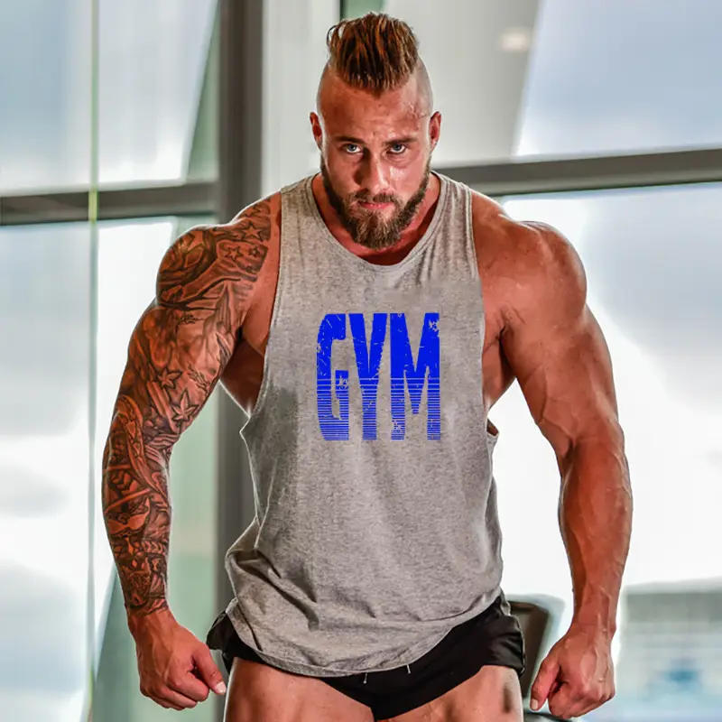 Men Gym Muscle Training Vest White Large Size