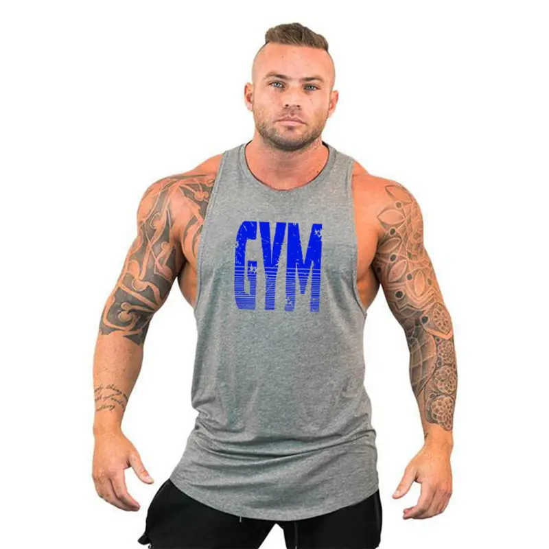 Men Gym Muscle Training Vest White Large Size