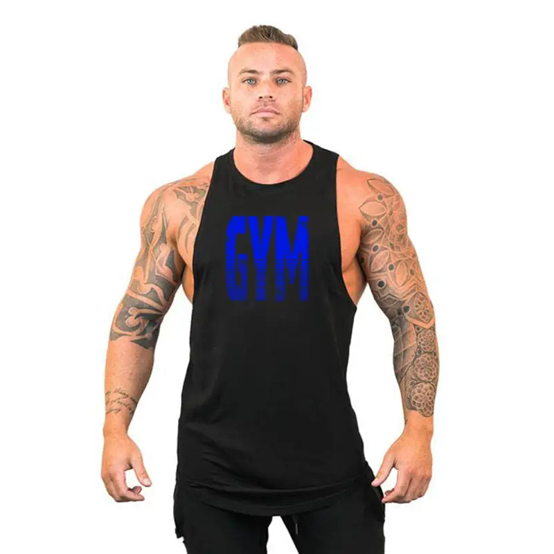 Men Gym Muscle Training Vest White Large Size