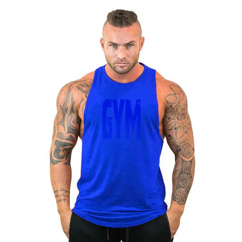 Men Gym Muscle Training Vest White Large Size