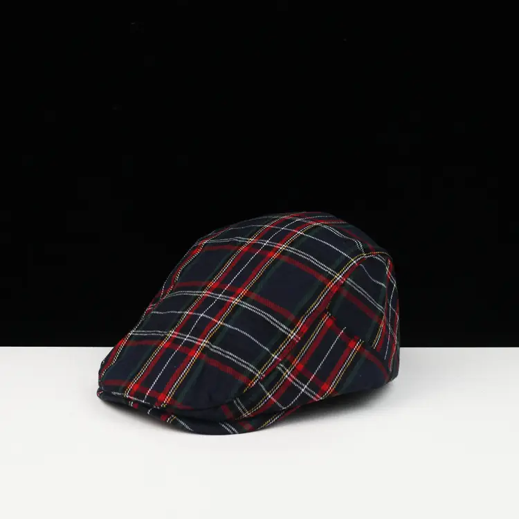 Female Plaid Cotton Cap Red Green Blue Summer Casual - Image 7