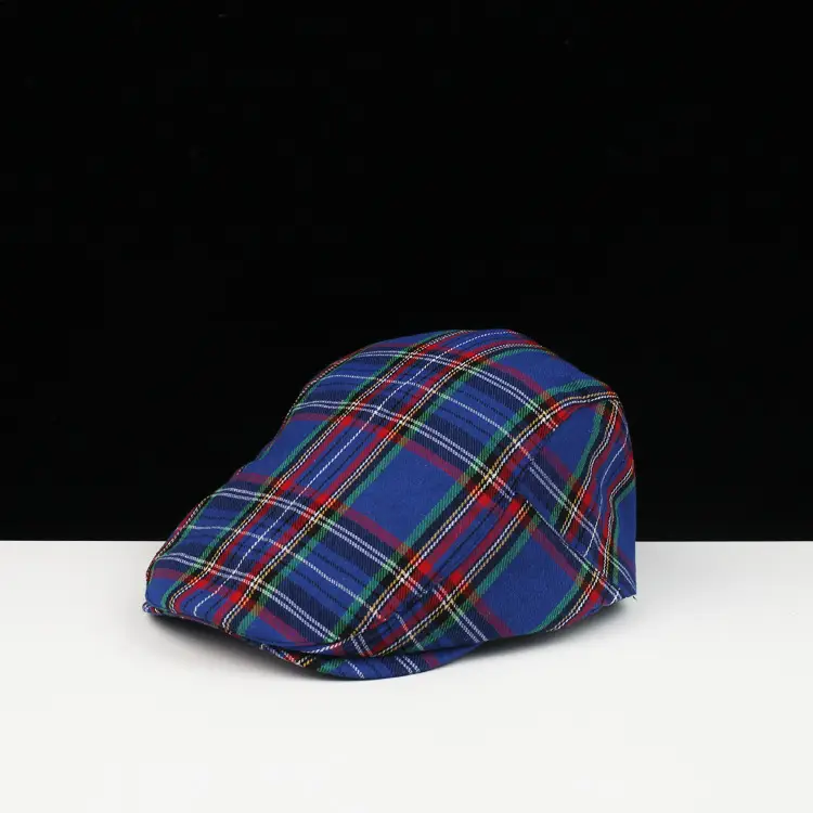 Female Plaid Cotton Cap Red Green Blue Summer Casual - Image 8