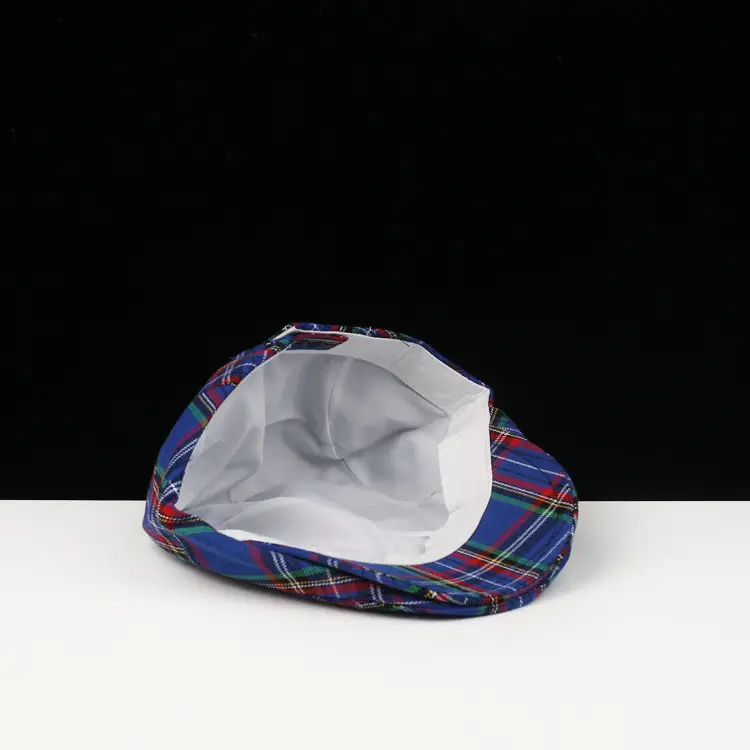 Female Plaid Cotton Cap Red Green Blue Summer Casual — feature 6