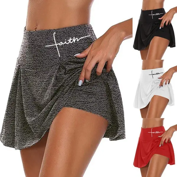Women's White Two Leggings Skirt with "Faith" Print - Image 5