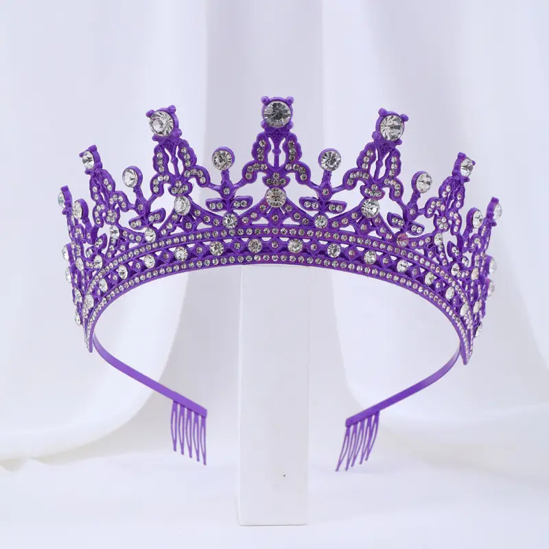 Full Diamond Crown Bride Headband for Wedding Party - Image 19