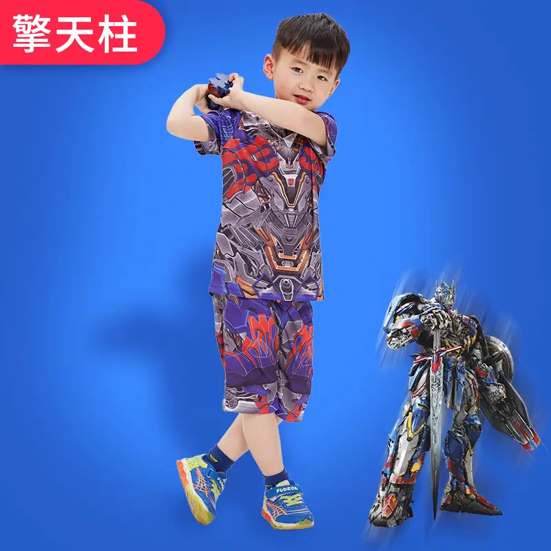 Kids Iron Man Halloween Costume Red Short Sleeve Suit - Image 23