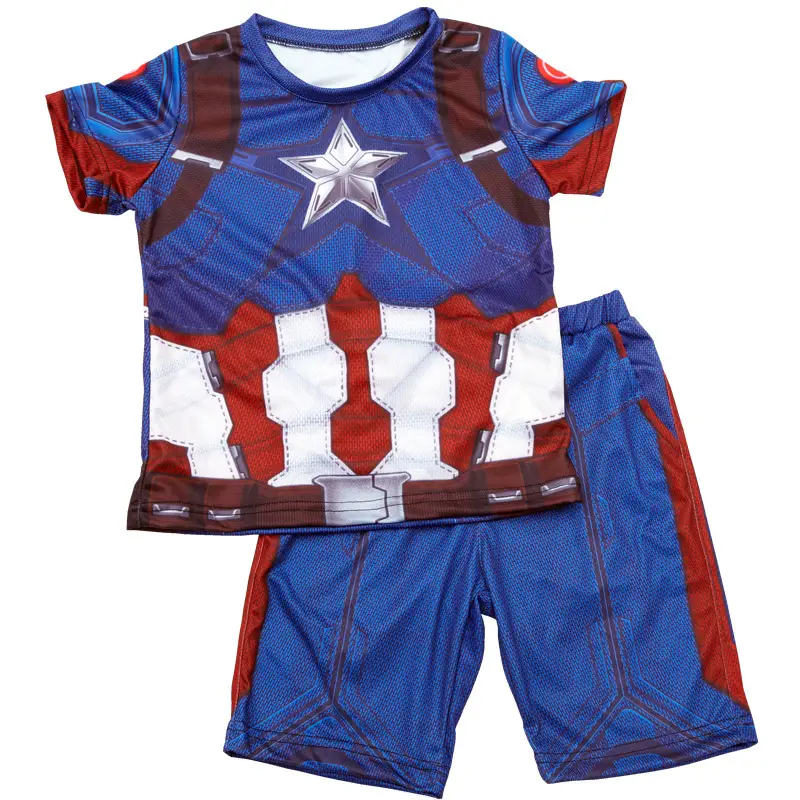 Kids Iron Man Halloween Costume Red Short Sleeve Suit - Image 26