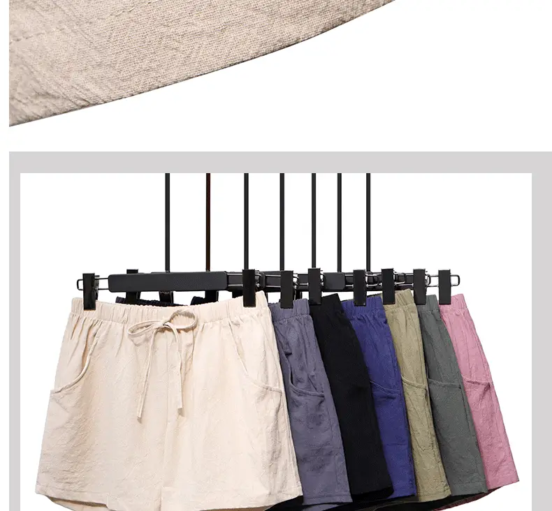 Black Cotton Drawstring Shorts for Women High Waist — feature 14