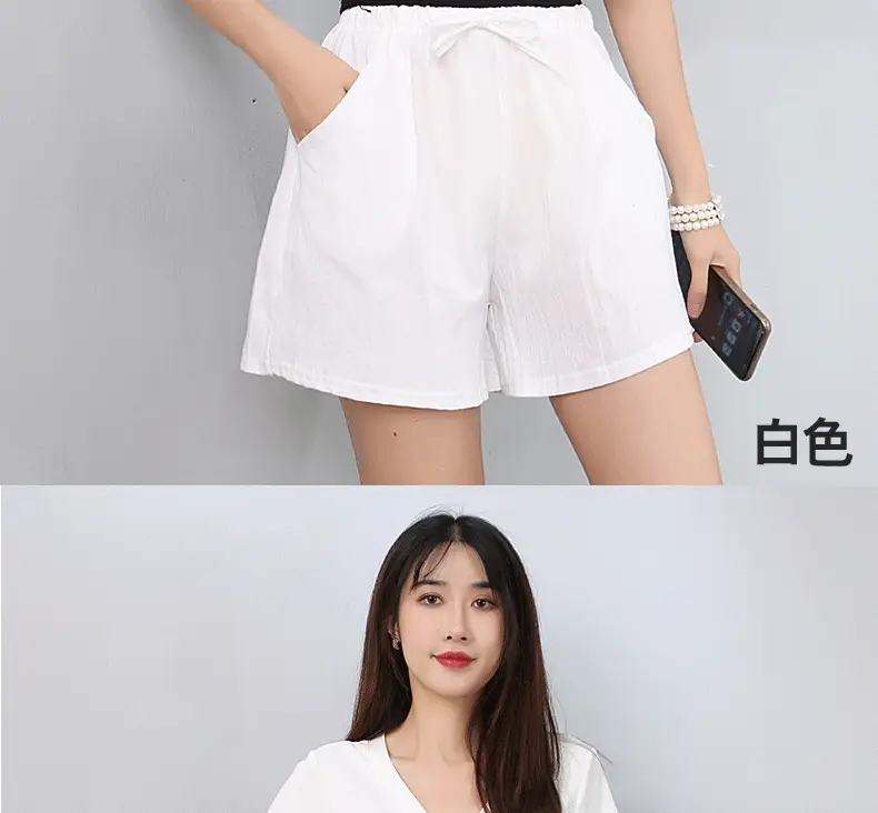 Black Cotton Drawstring Shorts for Women High Waist — feature 23