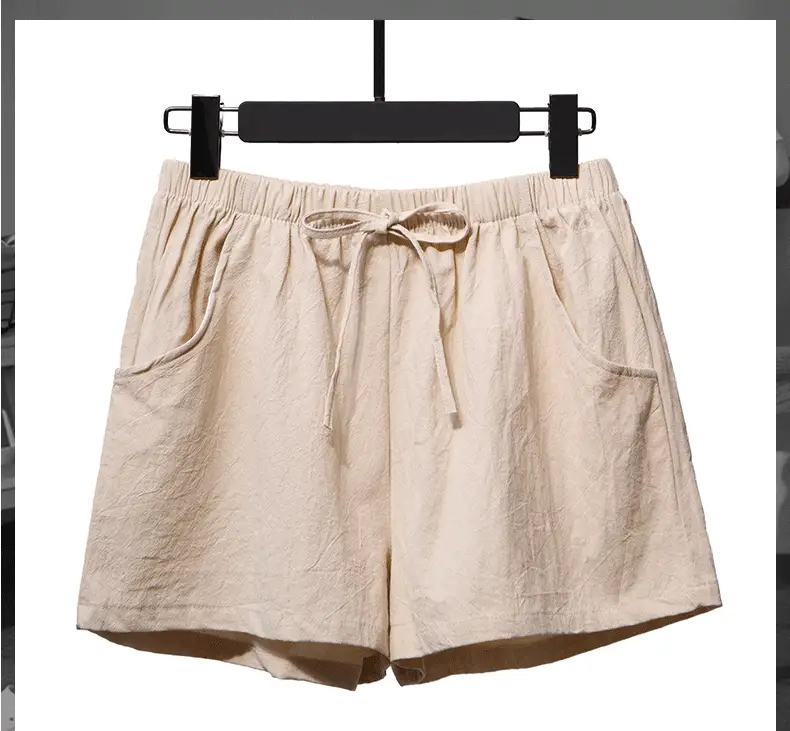 Black Cotton Drawstring Shorts for Women High Waist — feature 4