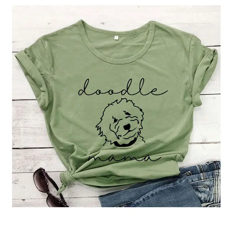 Doodle Mama Two Line T-Shirt Grey