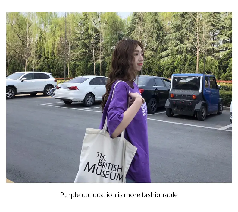 Purple Printed T-Shirt for Women Loose Large 2025 — feature 5