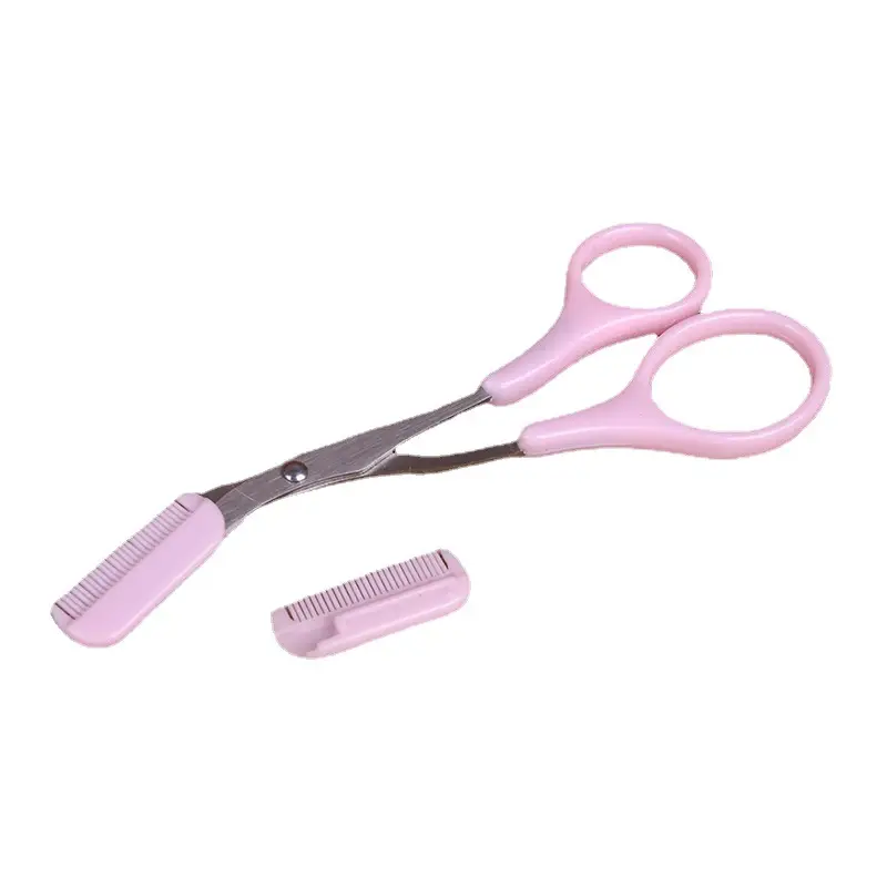 Pink Eyebrow Comb & Scissors Set for Beginners - Image 6