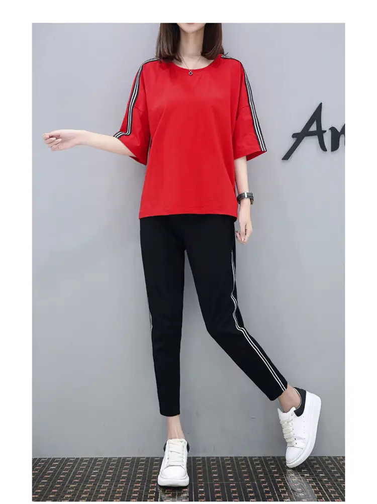 Black Korean Style 2-Piece Women's Sports Suit — feature 14