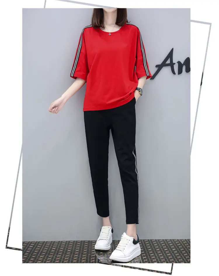Black Korean Style 2-Piece Women's Sports Suit — feature 16