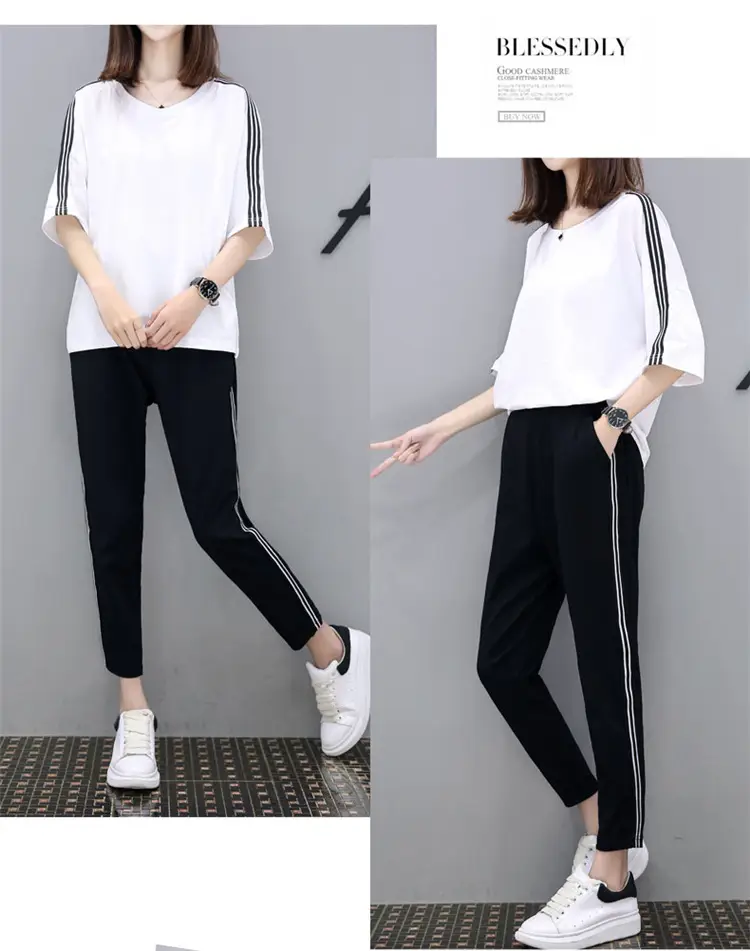 Black Korean Style 2-Piece Women's Sports Suit — feature 17