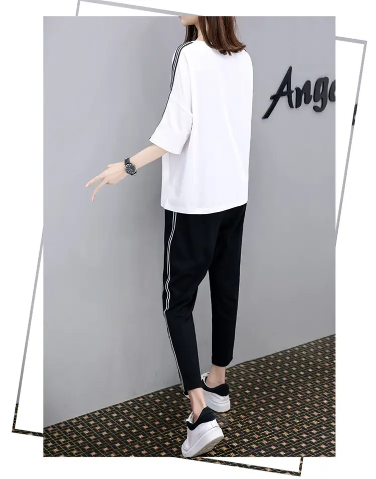 Black Korean Style 2-Piece Women's Sports Suit — feature 19