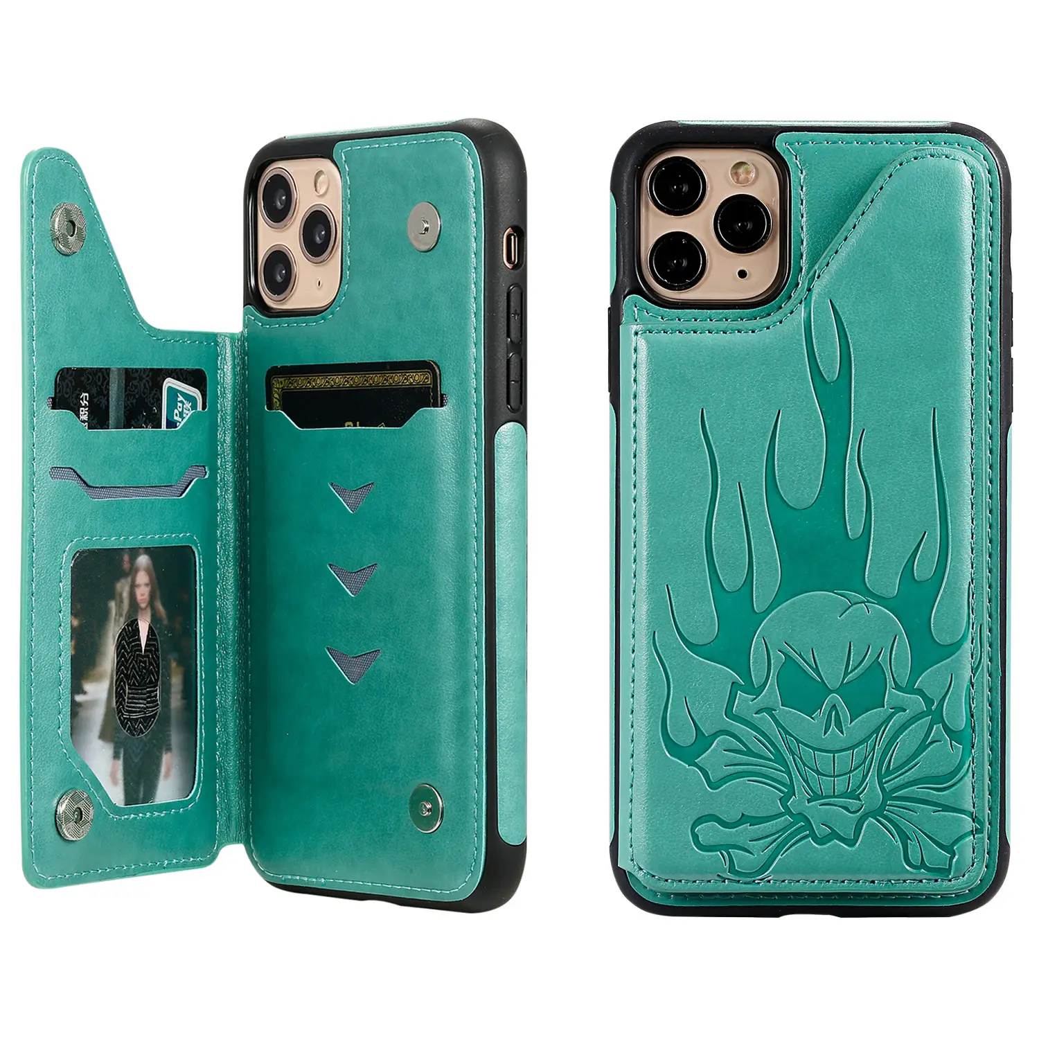 IPhone 11 Leather Skull Embossed Phone Case XS - Image 2