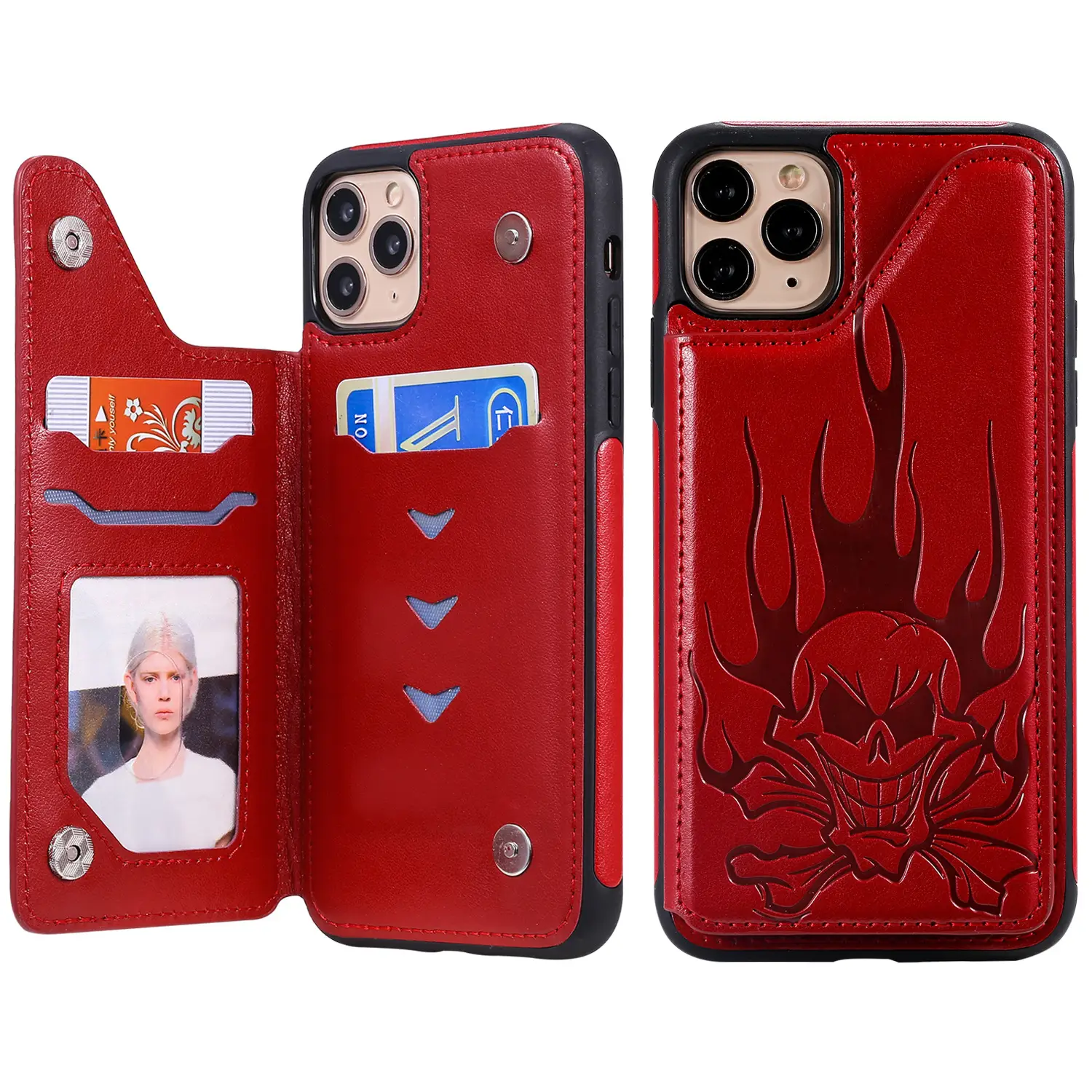 IPhone 11 Leather Skull Embossed Phone Case XS - Image 3