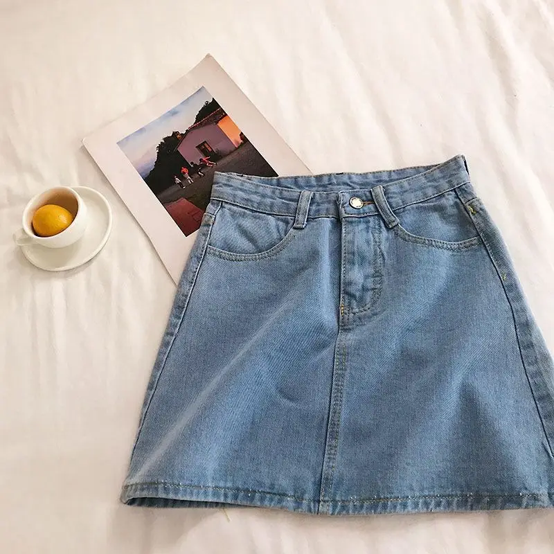 2020 Summer High Waist Denim Skirt Women's Korean Style - Image 2