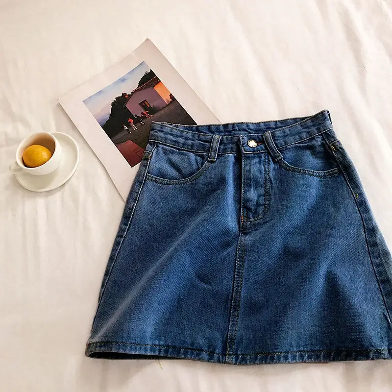 2020 Summer High Waist Denim Skirt Women's Korean Style - Image 3