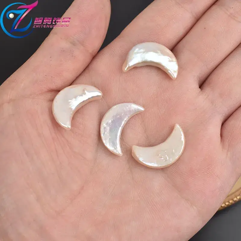 Strong Light Freshwater Pearl Moon Necklace Pieces - Image 3