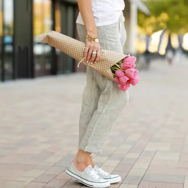 2023 Drawstring Elastic Waist Cotton Linen Pants
