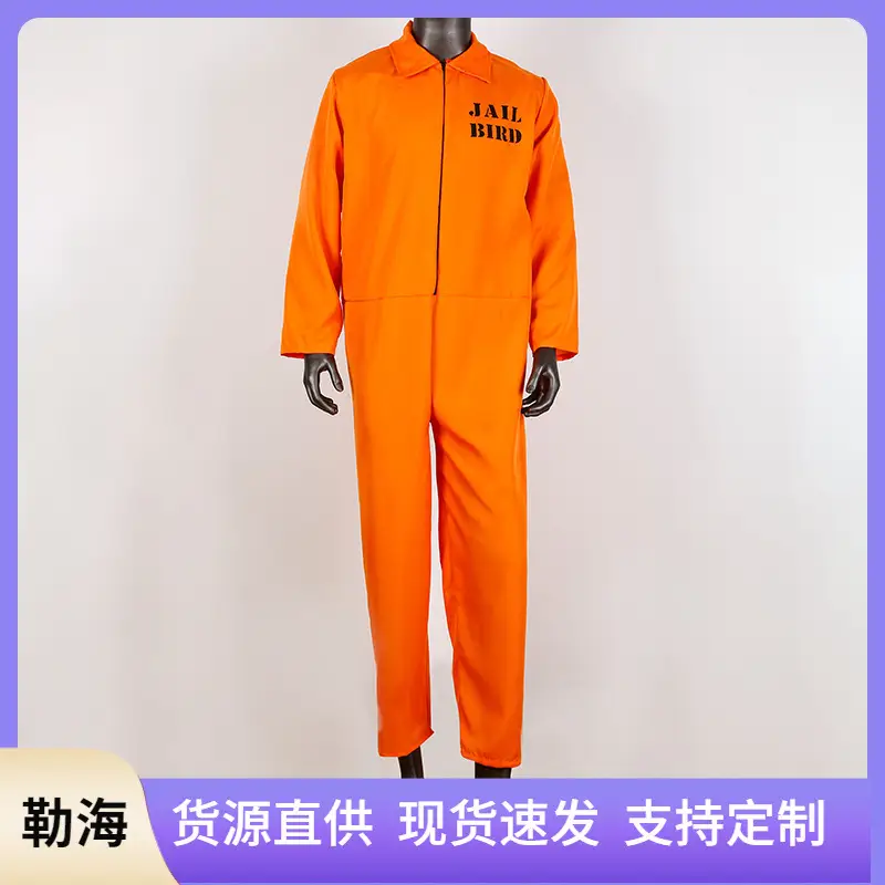 Orange Jail Bird Prison Uniform Halloween Adult Costume - Image 6