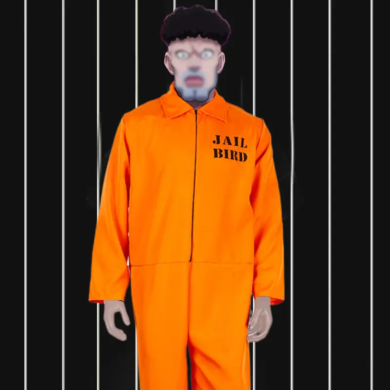 Orange Jail Bird Prison Uniform Halloween Adult Costume - Image 7