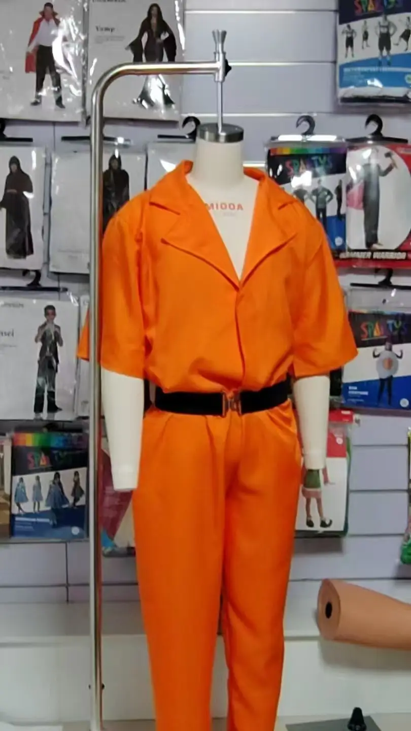 Orange Jail Bird Prison Uniform Halloween Adult Costume - Image 5