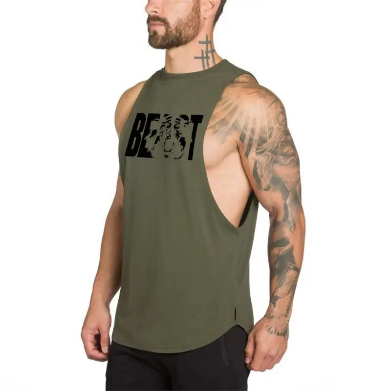 Men Sleeveless Muscle Fighting Vest White Cotton - Image 4