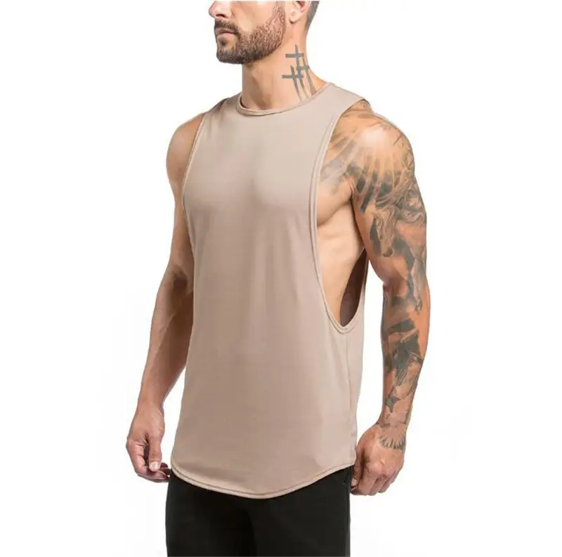 Men's Black Sleeveless Cotton Vest Sports Fitness - Image 2