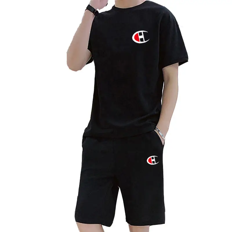 2025 Men White Champion T-Shirt & Shorts Set - Image 5